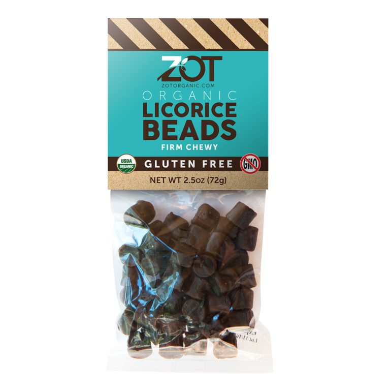 ZOT Organic Chewy Licorice Beads 2.5oz Organic Licorice extract
